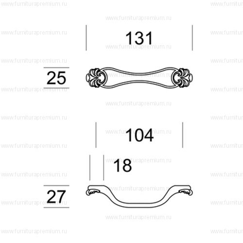 Мебельная ручка-скоба Salice Paolo Genevra 1936