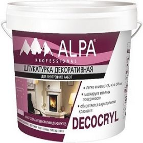 Декоративная Штукатурка Alpa Decocryl 15кг Фактурная для Внутренних Работ / Альпа Декокрил