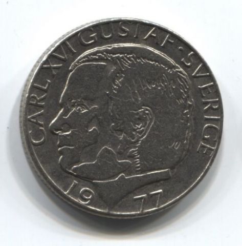 1 крона 1977 года  Швеция, XF