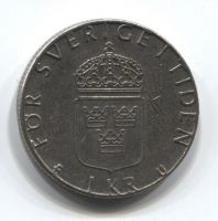 1 крона 1977 года  Швеция, XF