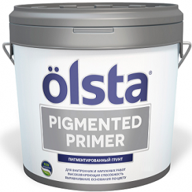 Грунт Укрывающий Olsta Pigmented Primer 14кг Белый для Внутренних и Наружных Работ / Ольста Пигментд Праймер