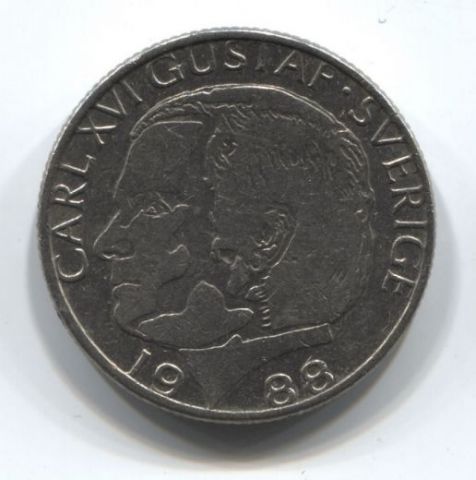 1 крона 1988 года  Швеция, XF