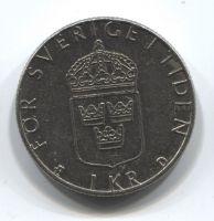 1 крона 1988 года  Швеция, XF