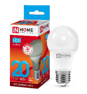 Лампа сд LED-A60-VC 20Вт 230В Е27 4000К 1800Лм IN HOME