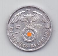 5 марок 1938 года AUNC F Штутгарт Германия