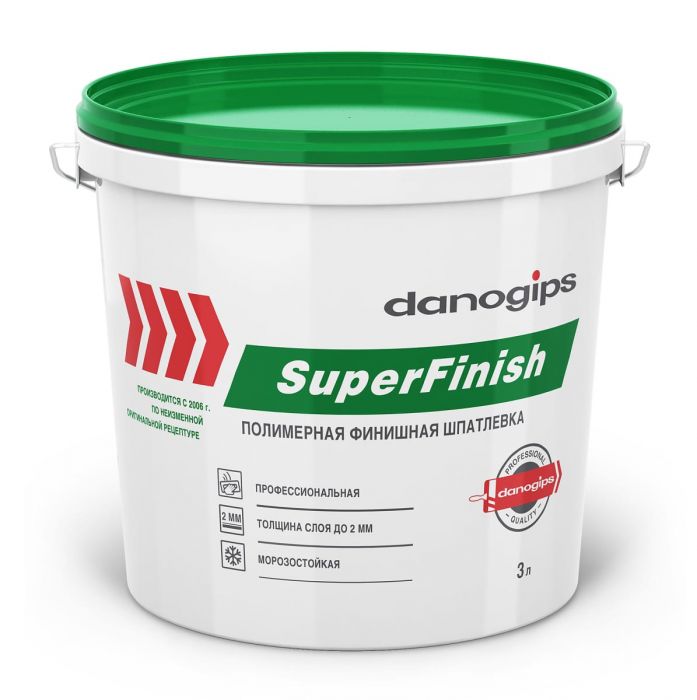 Шпатлевка готовая финишная Danogips SuperFinish, 3 л