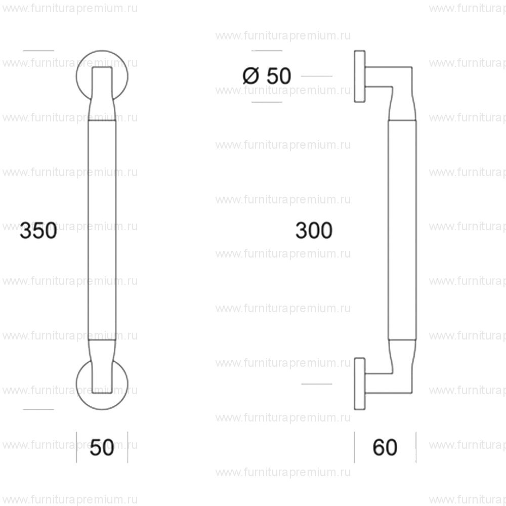 Ручка-скоба Salice Paolo Tube 6139. Длина 350 мм.