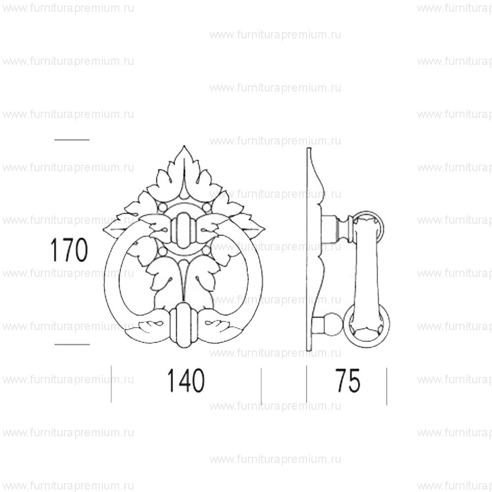 Дверная стучалка Salice Paolo Stalingrado 3120