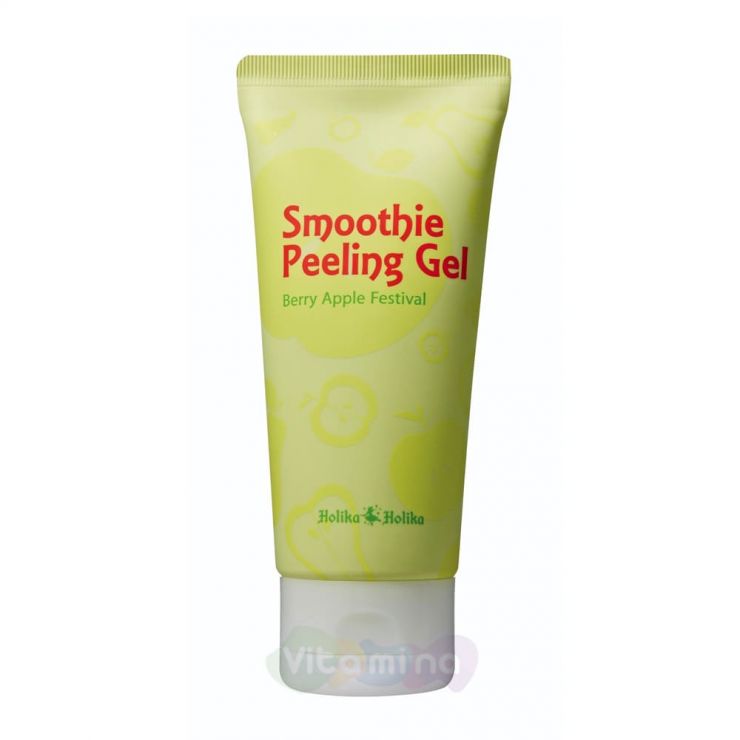 Holika Holika Отшелушивающий гель-скатка с яблоком Smoothie Peeling Gel Berry Apple Festival, 120 мл