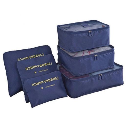 Набор дорожных сумок Laundry Pouch, 6 шт, цвет синий
