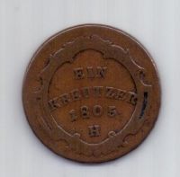 1 крейцер 1805 года Бургау Швабия Австрия