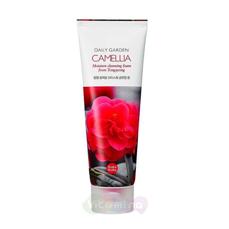 Holika Holika Очищающая пенка с камелией Daily Garden Camelia Moisture Cleansing Foam from Tongyeong, 120 мл
