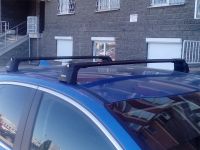 Багажник на крышу Mazda 6 (GH) 2007-13 sedan/hatchback, Turtle Air 3, аэродинамические дуги в штатные места (черный цвет)