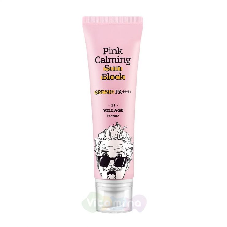 Village 11 Factory Успокаивающий солнцезащитный крем Pink Calming Sun Block SPF50+ PA++++, 50 мл
