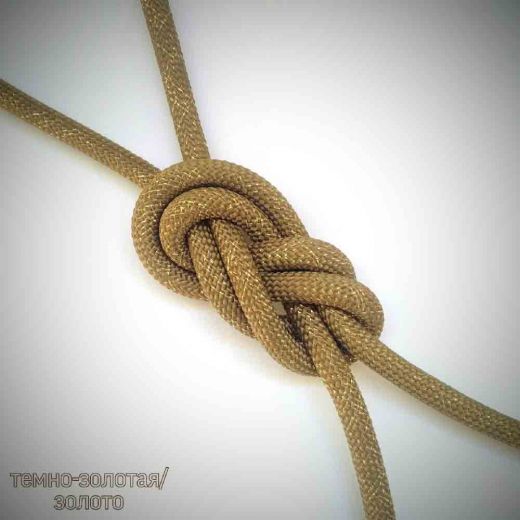 Скакалка для художественной гимнастики темно-золотая-золото Gekhsa (люрекс)