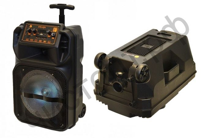 Колонка универс.с радио KTS-1075 (TF, USB, FM, аккум.) 25W напольная + провод. микроф.