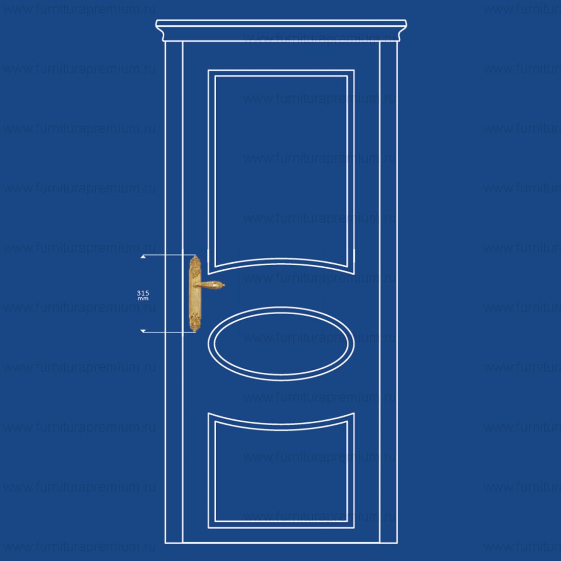 Ручка на планке Enrico Cassina Blu Hole A00710