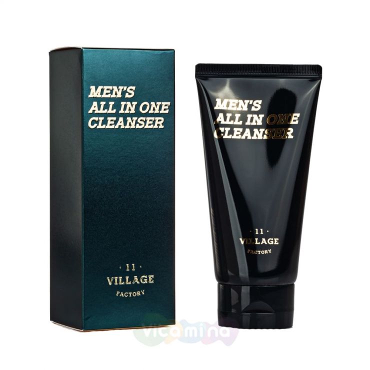 Village 11 Factory Мужская увлажняющая пенка-скраб для умывания и бритья Men's All In One Cleanser, 150 мл
