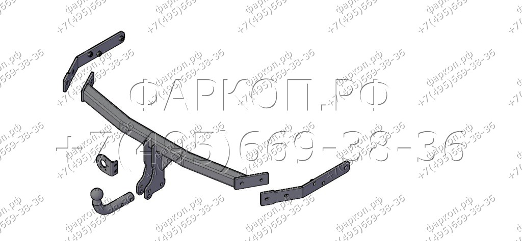Фаркоп Трейлер для Great Wall Hover Н3 New (СС 6461КМ2С) 2014-2017. Требуется подрезка бампера. Тип шара: A. Нагрузки: 800/40 кг, масса фаркопа 16,0 кг - 8122
