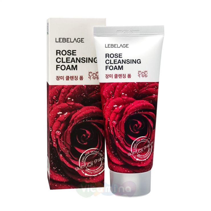 Lebelage Увлажняющая пенка с экстрактом дамасской розы Rose Cleansing Foam, 100 мл