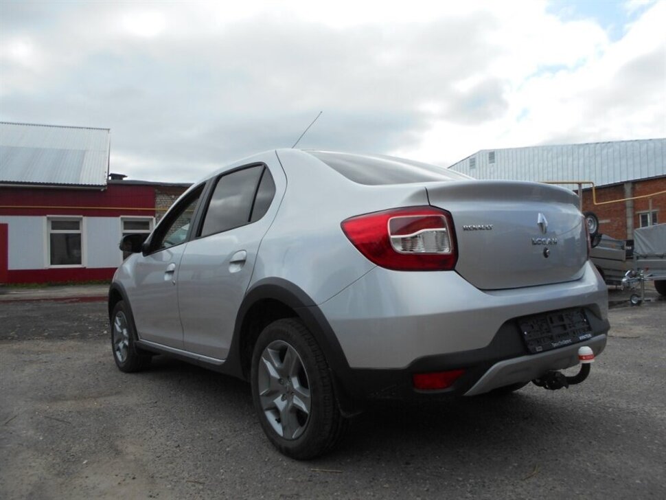 Фаркоп Трейлер для Renault Logan Stepway 2018- без снятия и подрезки бампера. Тип шара: A. Нагрузки: 800/40 кг