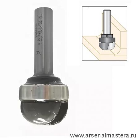 Фреза радиусная галтельная D28,6 x 12,7 L73 подшипник сталь, хвостовик 12 DIMAR 51204629