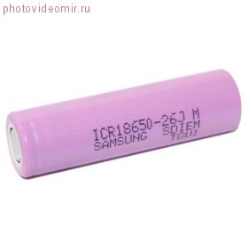 Аккумулятор 18650 [2600mAh 3.7volt 5.2A] (65мм*18.3мм) без защиты Samsung