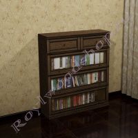 Книжный шкаф Лондон Ли-box  орех с патиной без декора