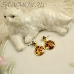 Серьги"Единорог" клуазоне (Тайвань/Китай)