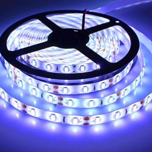 Светодиодная лента с ПДУ, цвет холодный белый, 5 м