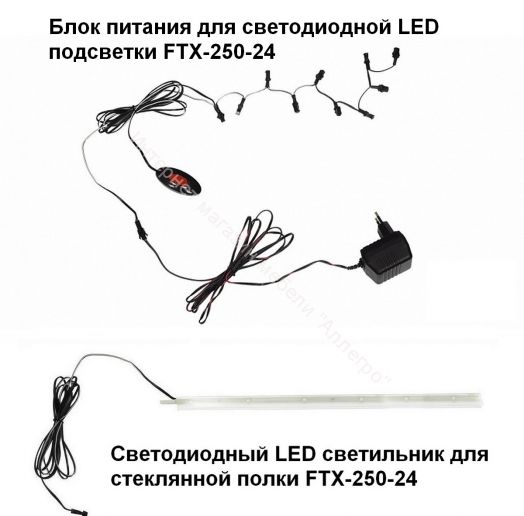 Cветодиодный LED cветильник для стеклянной полки (ТриЯ)