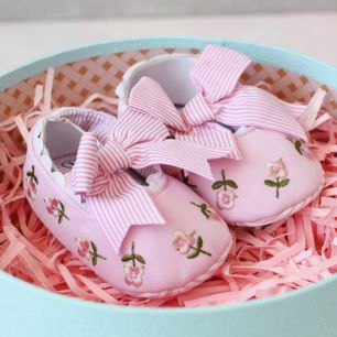 Балетки текстильные розовые 11 см