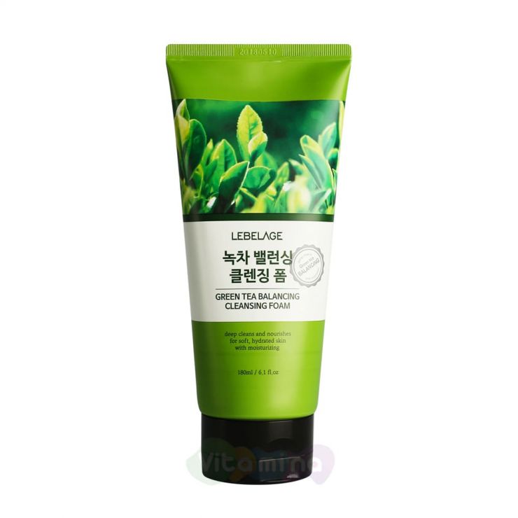 Lebelage Балансирующая пенка с экстрактом зеленого чая Green Tea Balancing Cleansing Foam, 180 мл