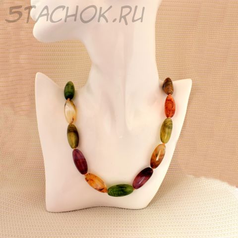 Винтажные бусы "Кошачий глаз" (США)