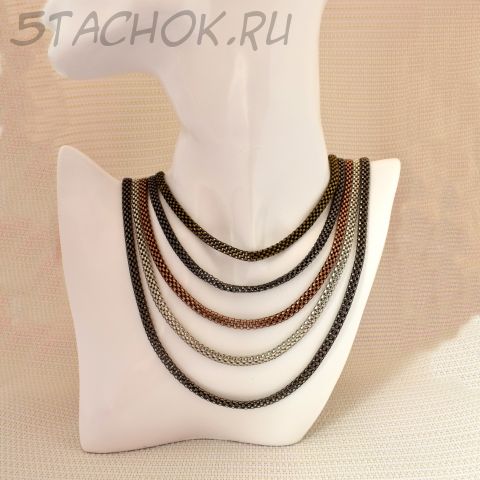 Винтажное колье "Цепи мультиколор"