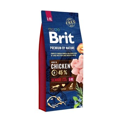 Корм сухой BRIT PREMIUM SENIOR L+XL для пожилых собак крупных и гигантских пород с курицей 15кг