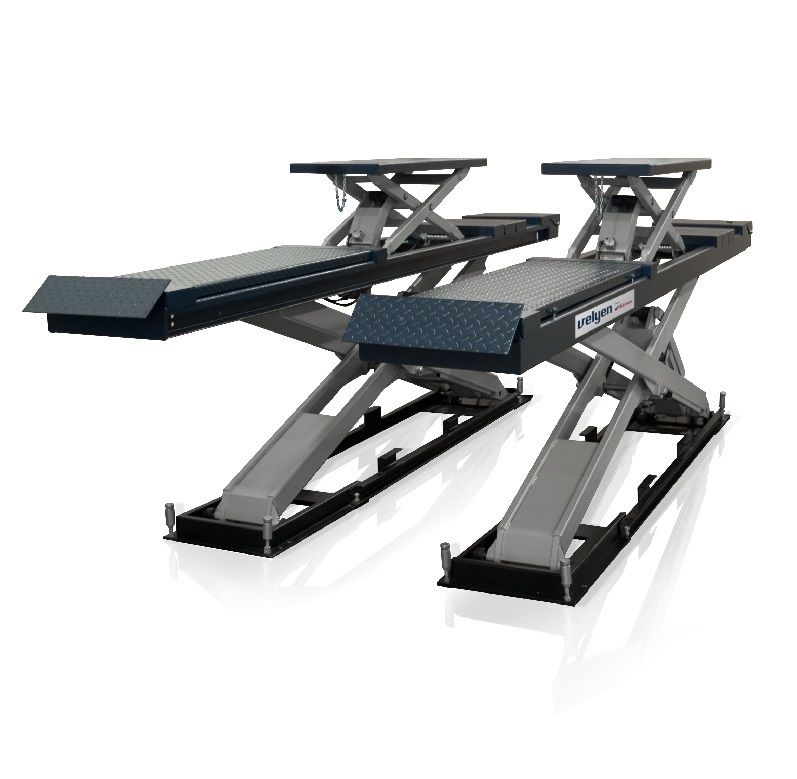 Подъемник ножничный Velyen 4EE0600F г/п 5000 кг., платформы гладкие с подъемником второго уровня