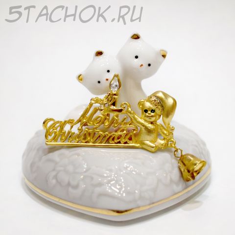 Брошь "Рождественский мишка" (Danecraft США)