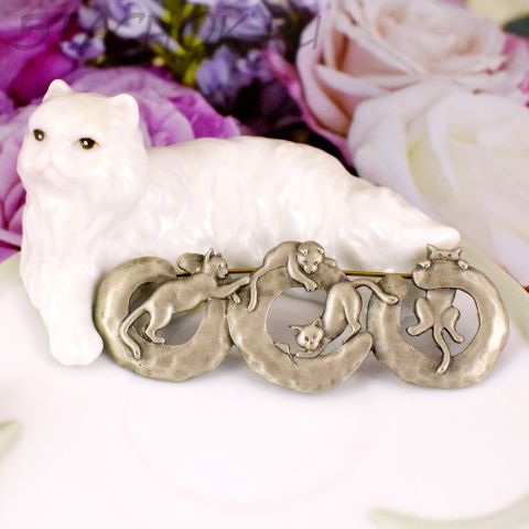 Брошь "Озорные котятки" (JJ США)