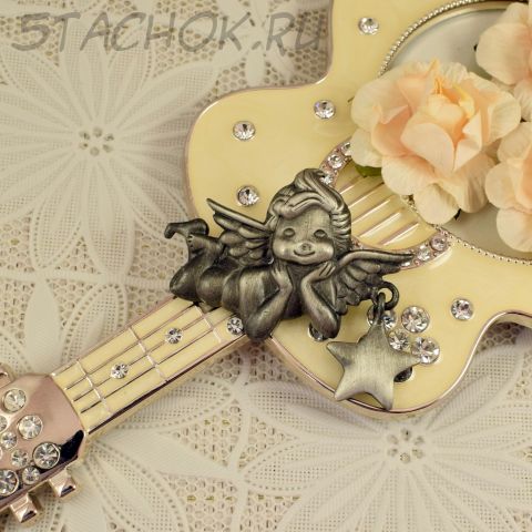 Брошь "Ангелочек со звездочкой" цвет олова (AJC США)