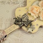 Брошь "Ангелочек со звездочкой" цвет олова (AJC США)