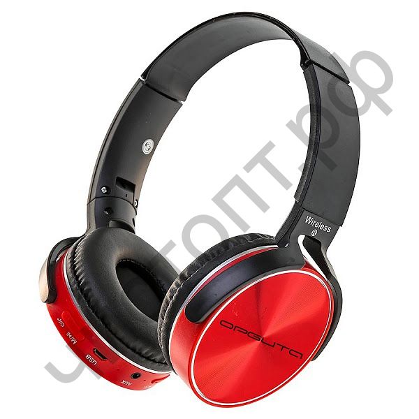 Bluetooth гарнитура стерео OT-ERB39 Красный  (bluetooth,FM,TF ,аккум ) полноразмер