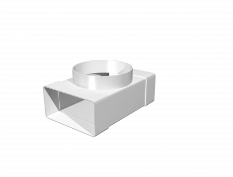 Соединитель Т-обр.пластик, плоск.воздуховодов 60х204 с выходом на фланц. воздухораспредD100