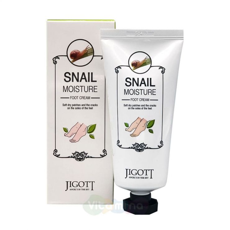 Jigott Увлажняющий крем для ног с улиточным муцином Snail Moisture Foot Cream, 100 мл
