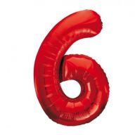 Цифра "6" фольгированная (40/102) Красный