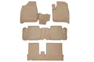 Коврики в салон TOYOTA Ipsum ACM 21W JDM, 05/2001–05/2007, 3 ряда, П.Р. (полиуретан, бежевые)