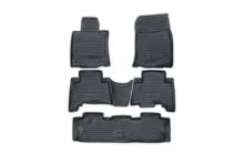 Коврики в салон TOYOTA Land Cruiser Prado 12/2009-2013, 5 шт., 7 мест. (полиуретан, серые)