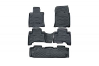 Коврики в салон TOYOTA Land Cruiser Prado 12/2009-2013, 5 шт., 7 мест. (полиуретан, серые)