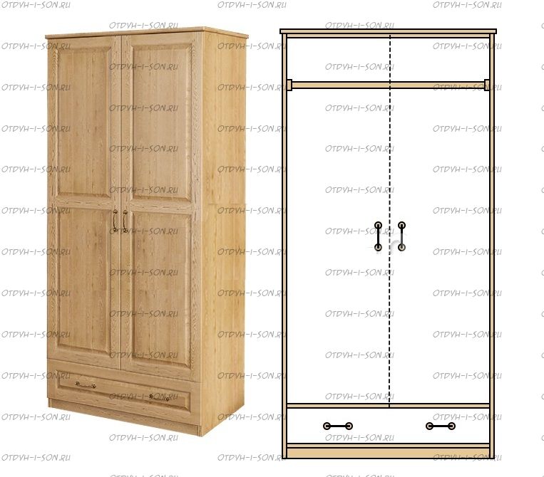 Шкаф 2-дверный ECO-3 (80х45х190)