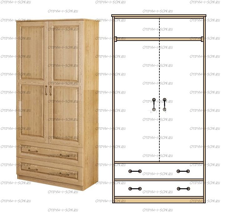 Шкаф 2-дверный ECO-12 (80х45х190)